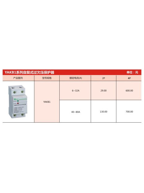 YAKB1系列自復式過欠壓保護器